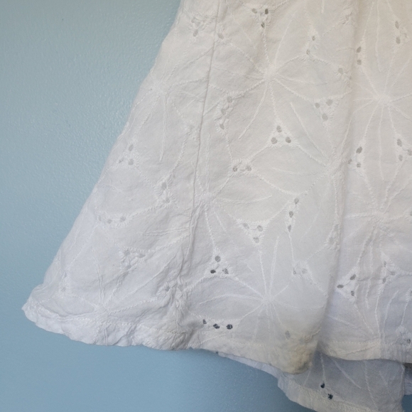 Sneak a Kiss White Floral Embroidered Tie-Strap Mini Dress Large - Picture 6 of 12